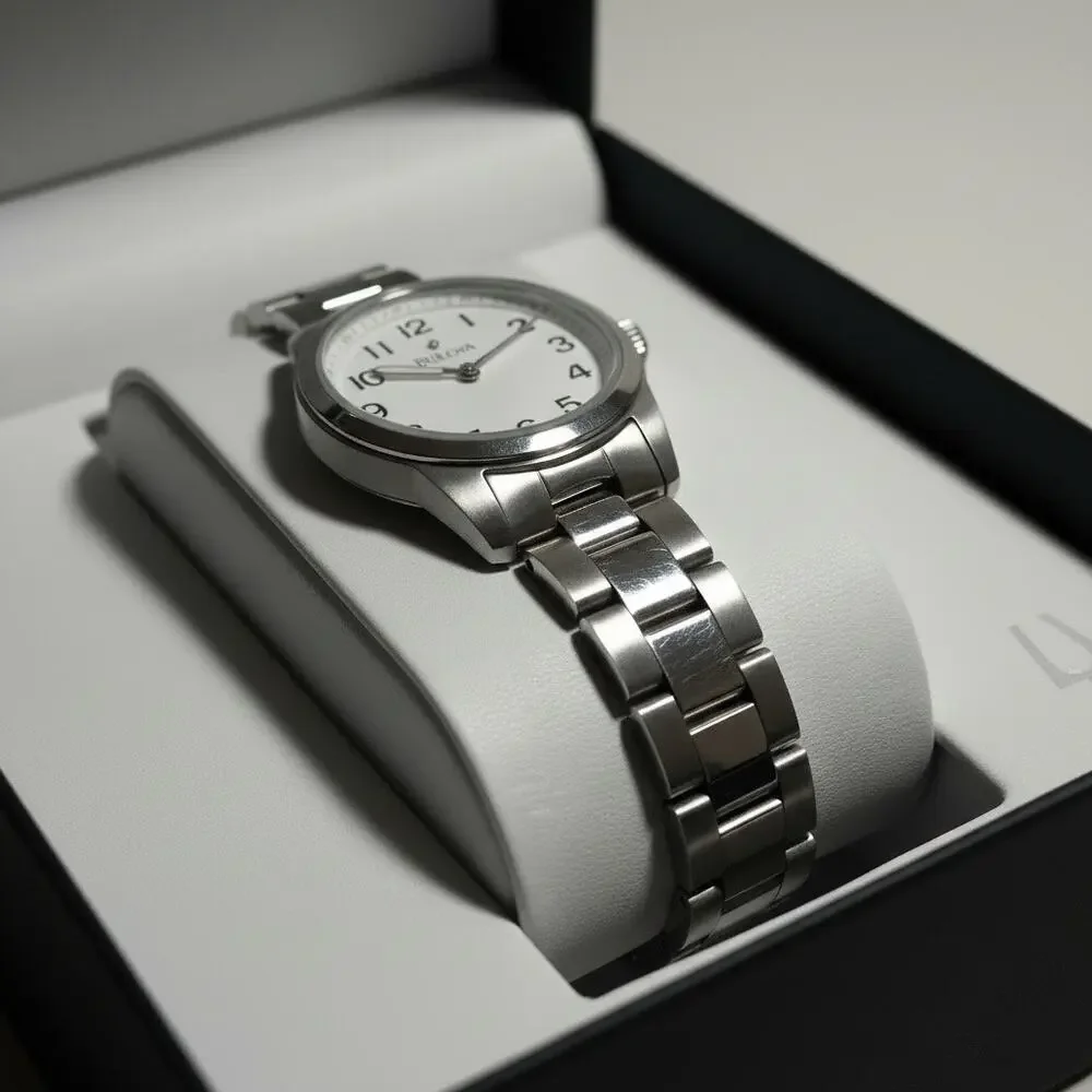 Women’s Bulova Stainless Steel Bracelet Watch NWB 96L167 28 mm